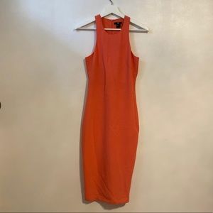 Coral midi dress
